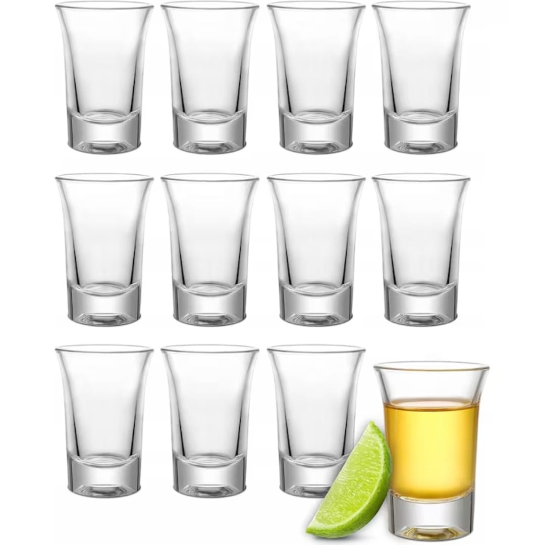 Set 12 pahare din Sticla pentru țuică shot 50 ml Kaveh Ideale pt terasa sau evenimente
