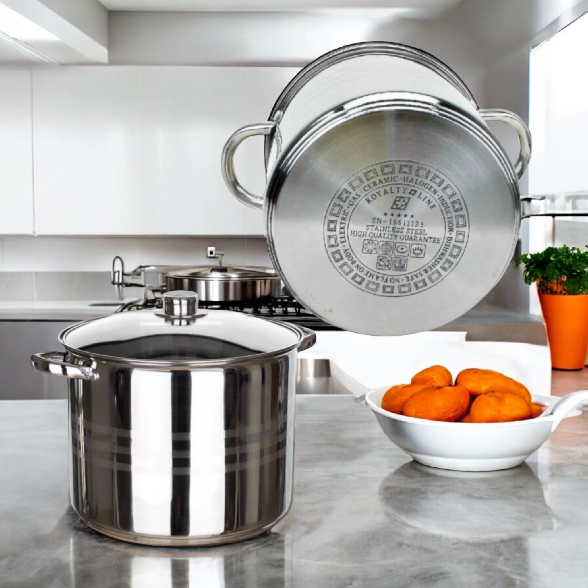 Set oale inox cu capac 7 si 9 litri Fund Multistrat Royalty Line Premi