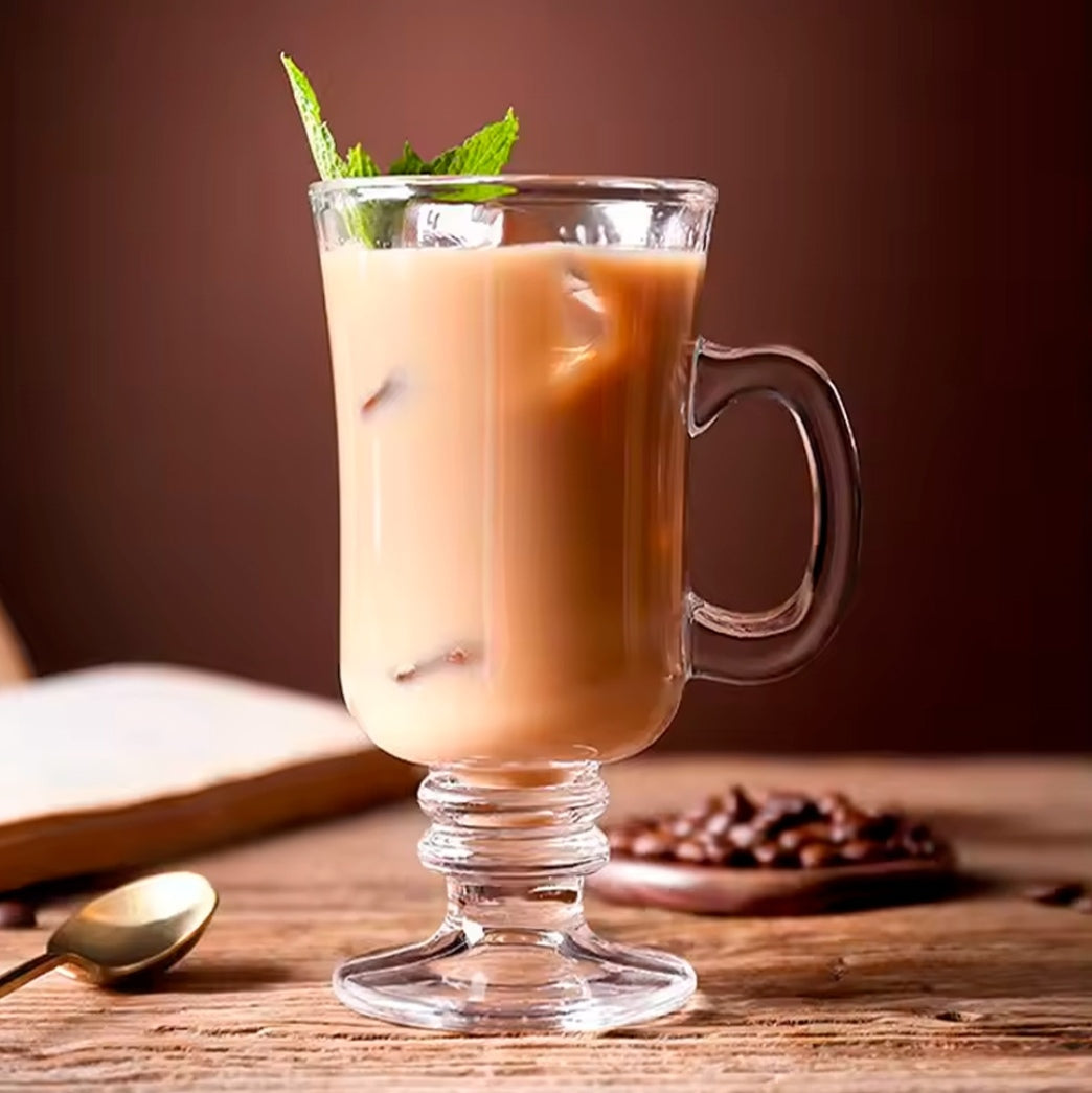 Set 6 cani inalte Frappe si Latte Macchiato 250 ml sticlă transparentă Eleganță și Funcționalitate Malooki