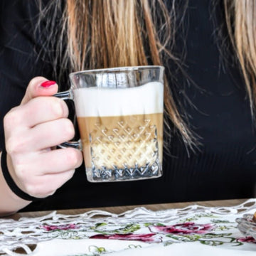 Set 6 Cesti Cafea sau Ceai sticla transparenta 260 ml Kaveh Express coffee capucino latte espresso