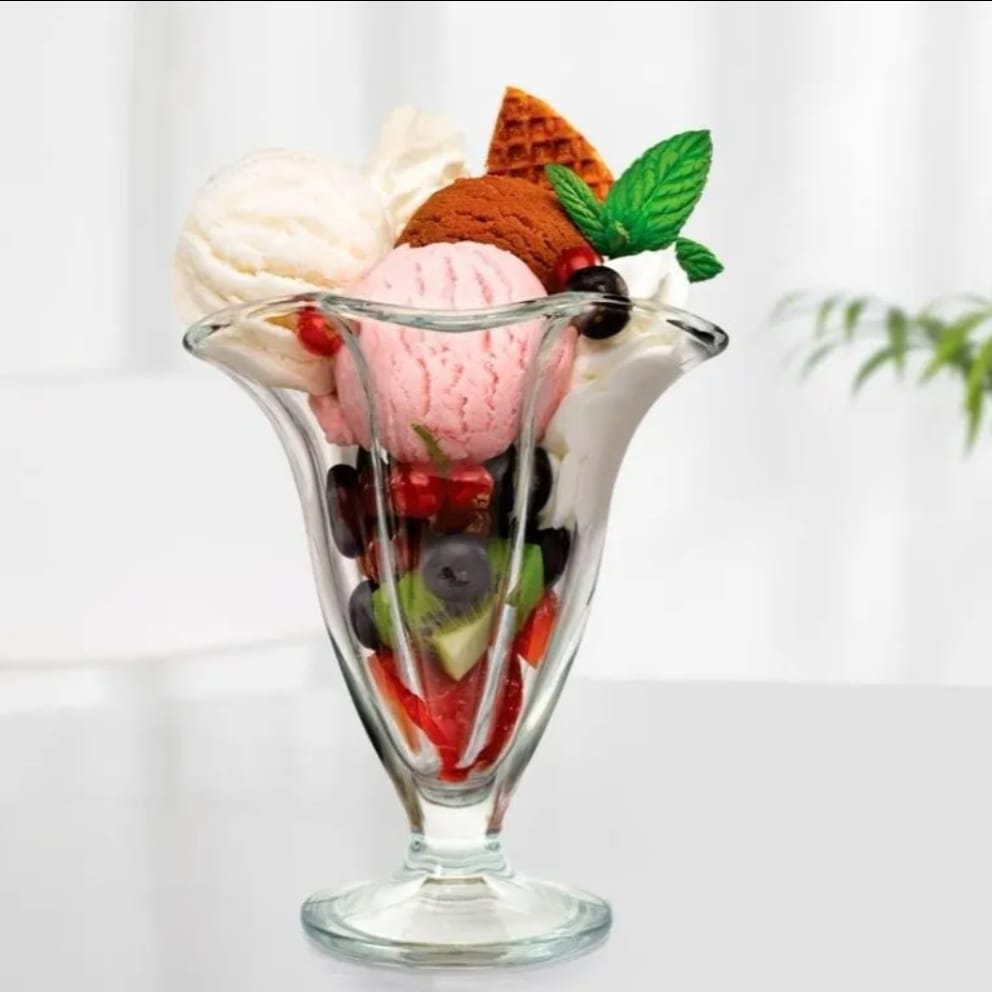 Set 6 cupe sticla 225 ml pentru salata fructe înghetata Chicago pt terasa si evenimente