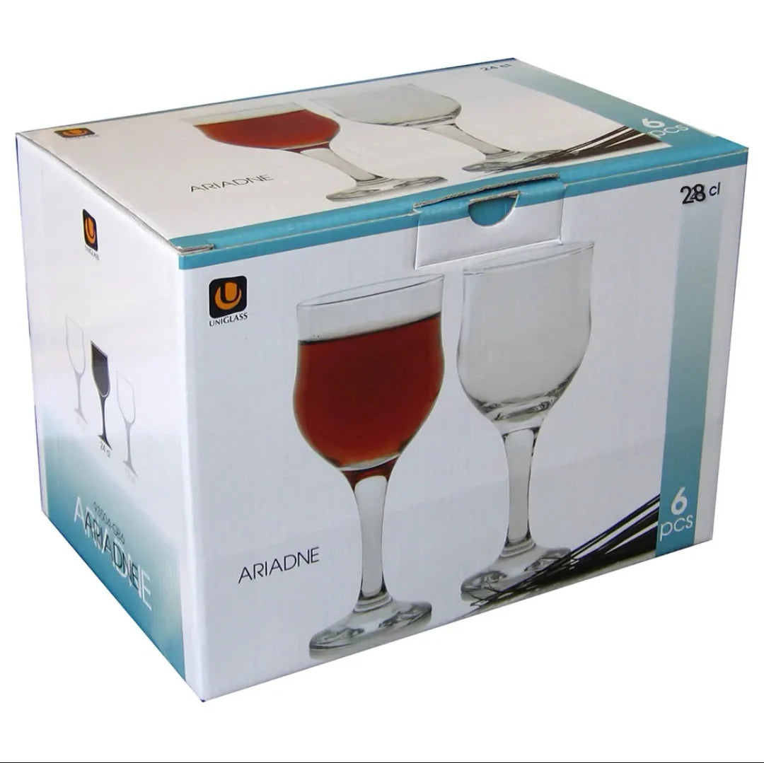 Set 6 Pahare apa vin cu picior  Ariadne 280 ml terasa piscina evenimente