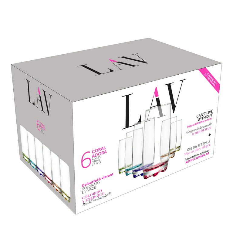 Set 6 pahare sticla color coral Adora 390 ml Eleganta și Versatilitate terasa evenimente
