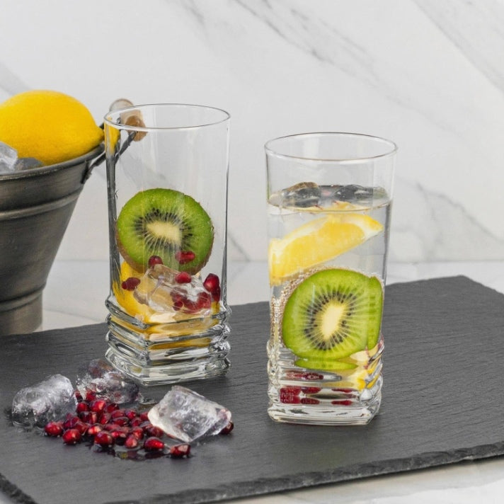 Set 6 pahare apa suc bere vin sticla Lav Elegan, 335 ml
