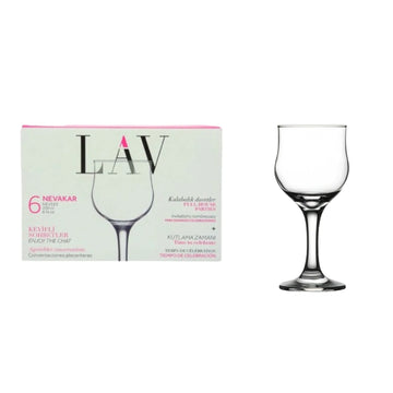 Set 6 pahare cu picior 200 ml vin apa suc Lav NEVAKAR evenimente de neuitat