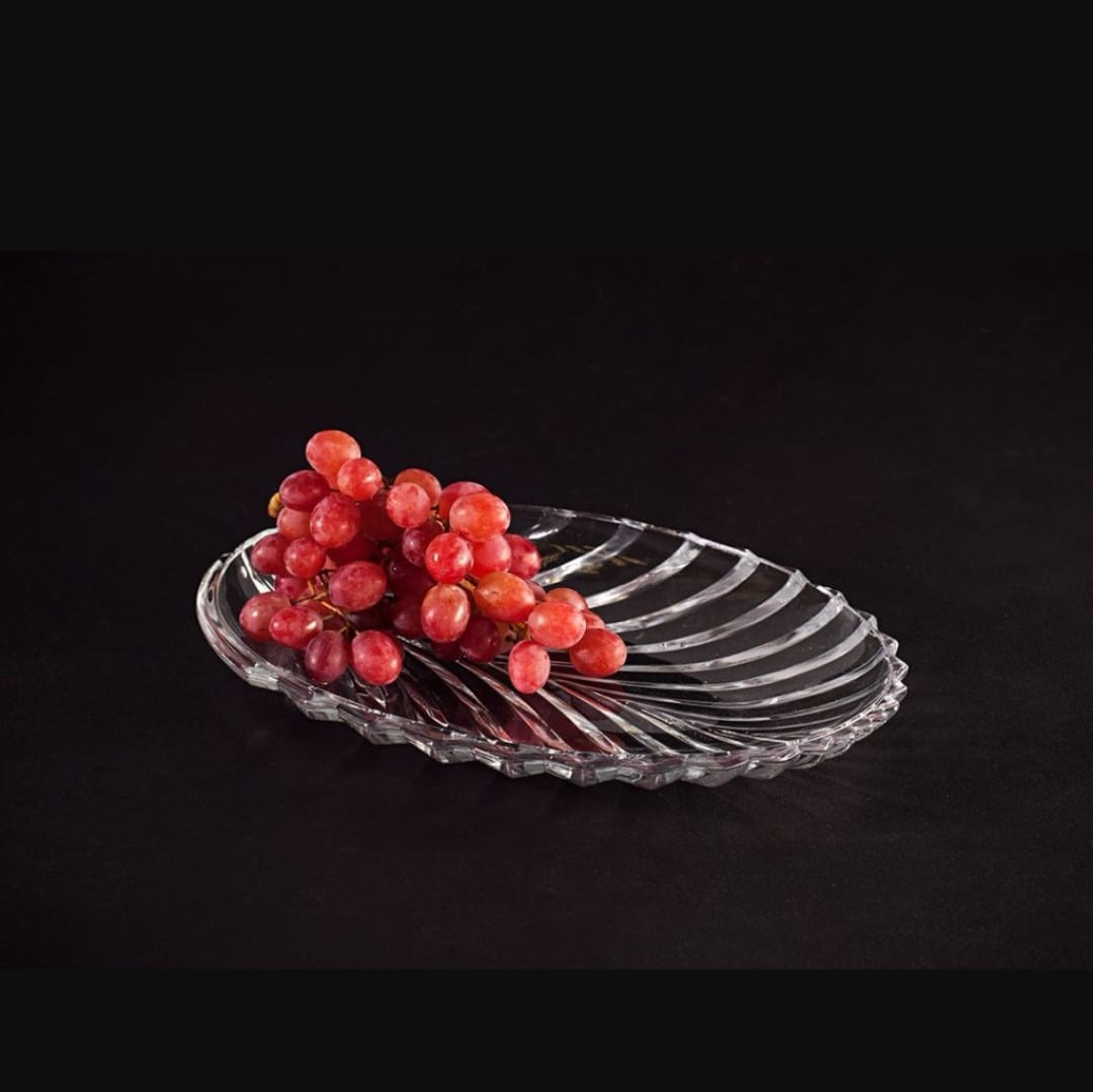 Set 6 platouri sticla model frunza 20 cm eleganta si funcționalitate pentru Mesele Tale