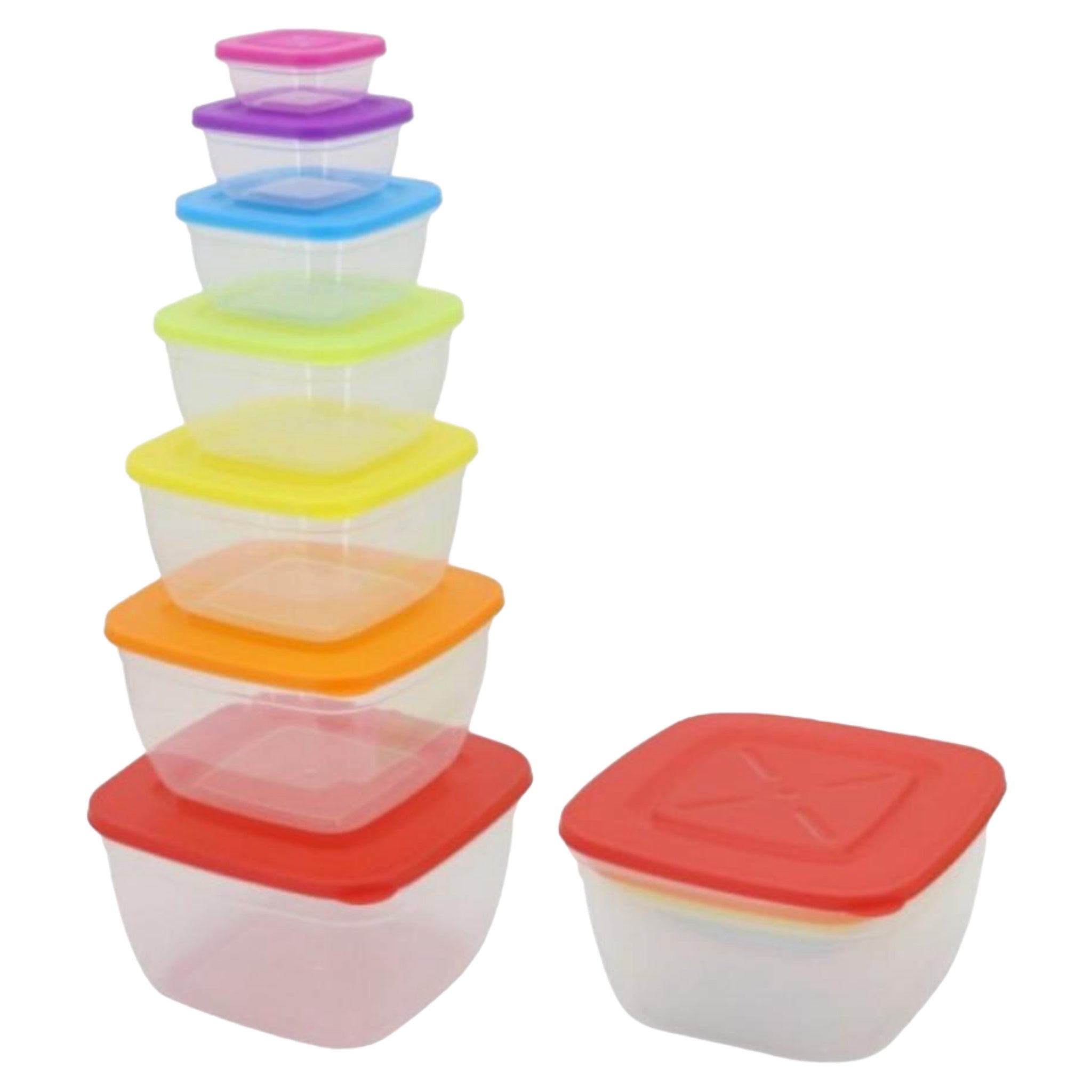 Set 7 caserole alimentare cu capac colorat