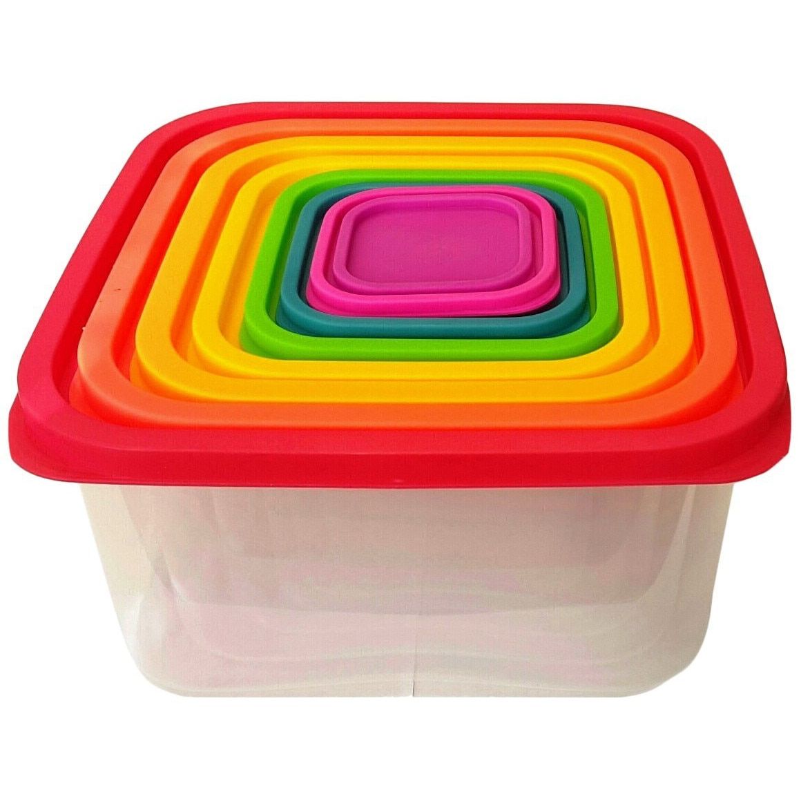 Set 7 caserole alimentare cu capac colorat