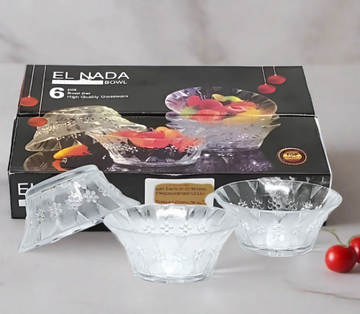 Set de 6 boluri din sticla, El Nada, 330 ml