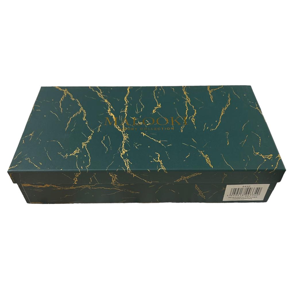 Set de 6 cesti cu 6 farfurii 150 ml, Malooki Luxury Collection, Calitate superioara 4432
