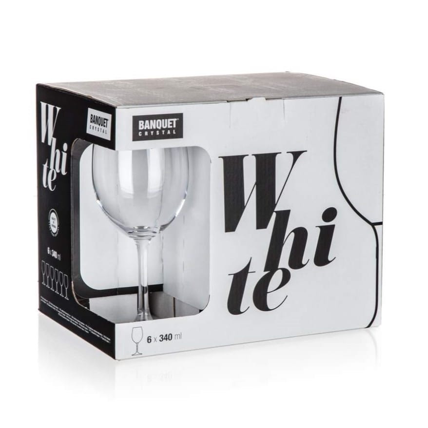 Set 6 pahare Pentru vin, Cristal Banquet Leona 340 ml