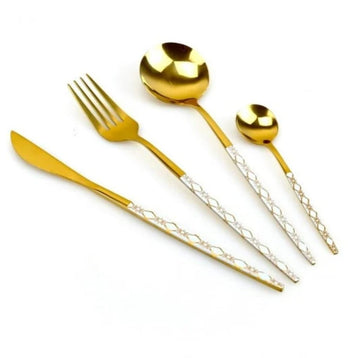 Set tacamuri portugheze 6 persoane 24 de piese Elegant Gold