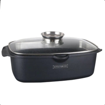 Tava cuptor 5.5 litri interior marmura Royalty Line RL-ACR 32 cm