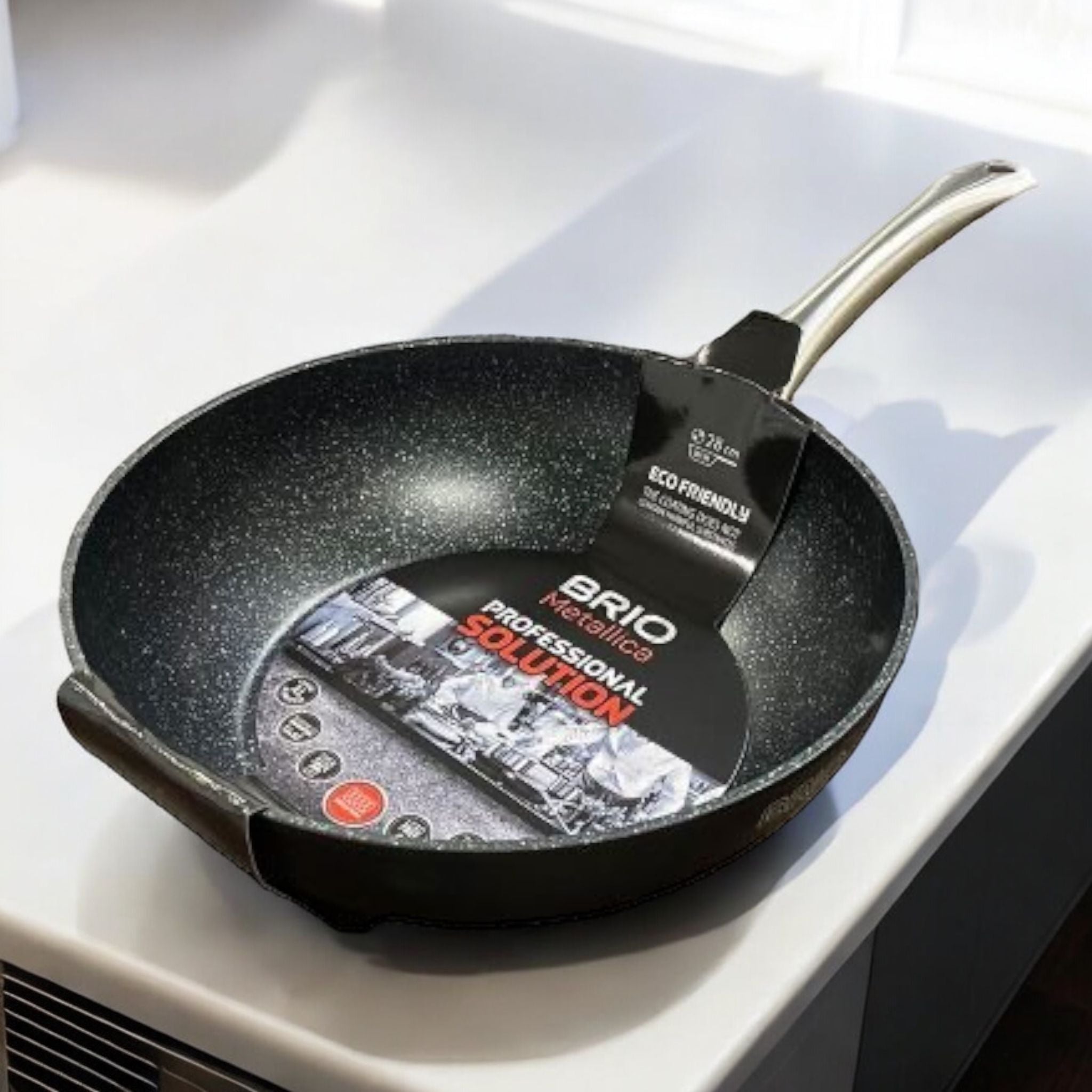 Tigaie wok cu invelis de marmura Brio 28 cm gateste sanatos