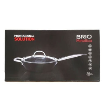 Tigaie Profesionala Brio Metallica cu Capac 28 cm 3,8 litri gateste sanatos