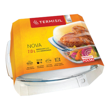 Vas 7 litri yena cu capac Termorezistent Dreptunghiular Termisil Soluția Perfectă pentru Gatitul Sanatos si Eficient