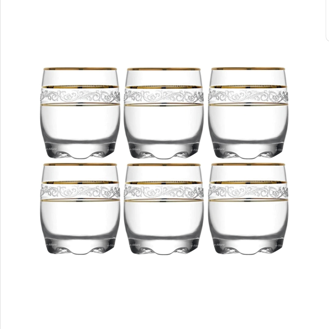 Set 6 pahare 80 ml (tuica tarie) Lav Adora Gold