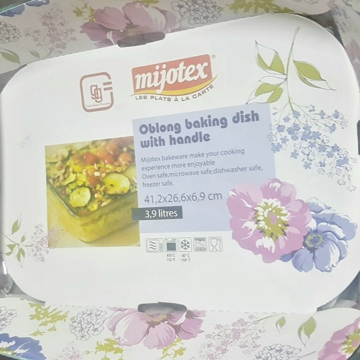 Tava yena dreptunghiular MIJOTEX 3.9 l din sticla termorezistenta transparenta