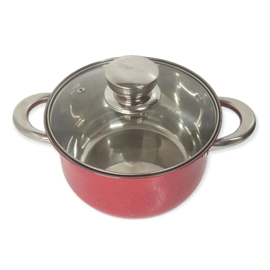 Set cratite Royalty line 12 piese, Otel inoxidabil, Red