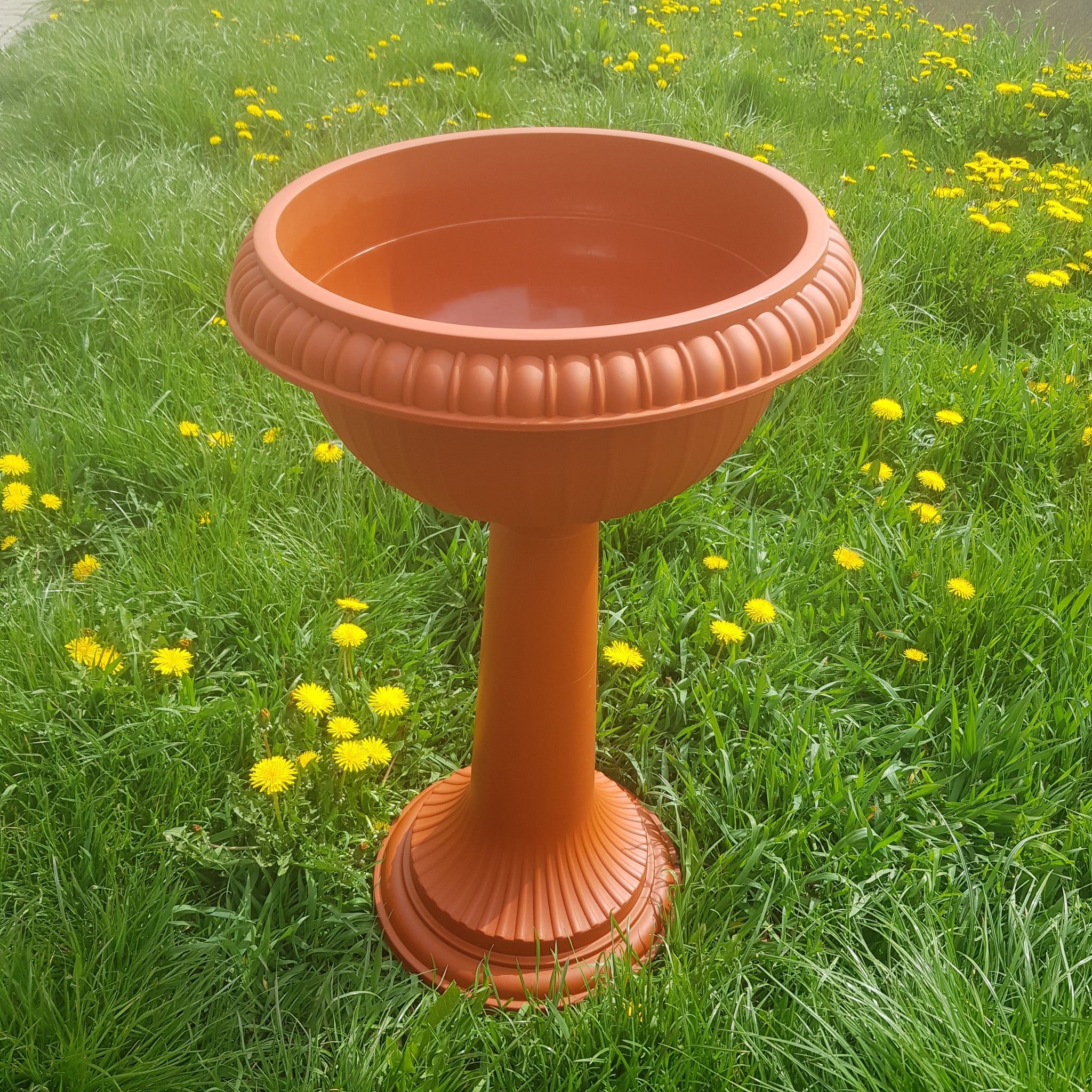 Ghiveci cu picior inalt maro 32 cm, H 63 cm Amfora