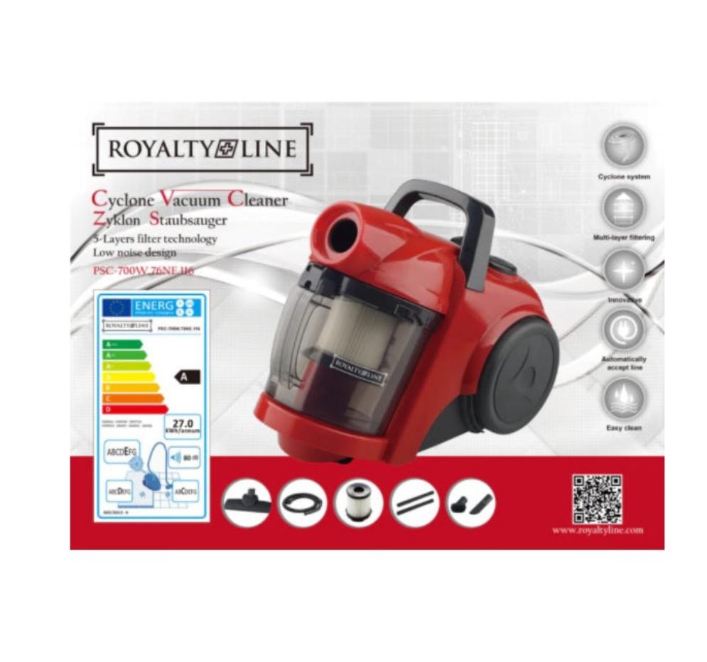 Aspirator electric fara sac Royalty Line RL-PSC700 rosu system Cyclone 2 litri