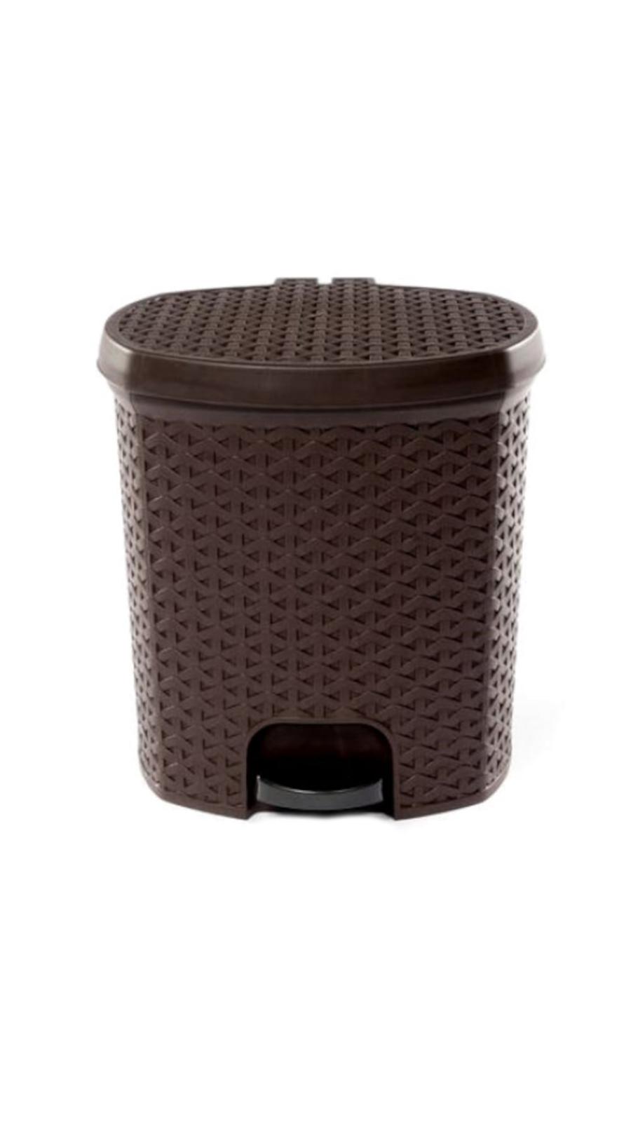 Cos de gunoi ratan maro cu pedala 5 L