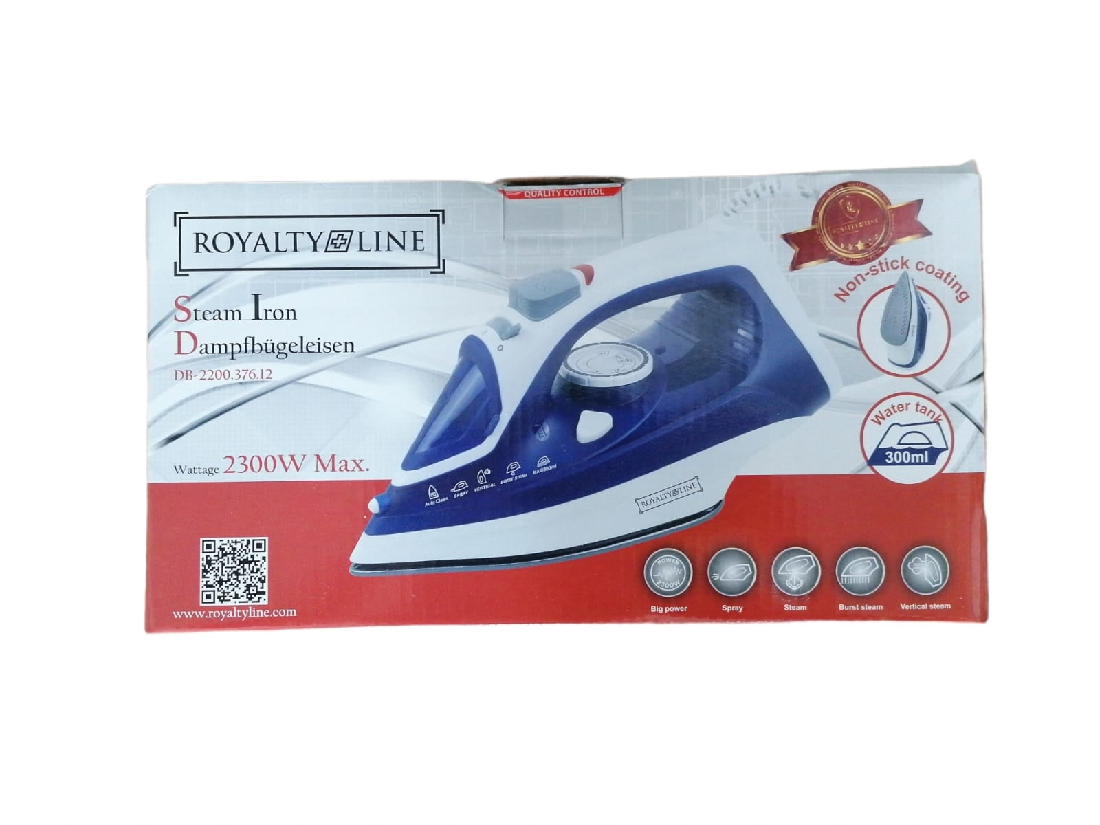 Fier de calcat cu talpa antiaderenta 2200 W, Royalty Line