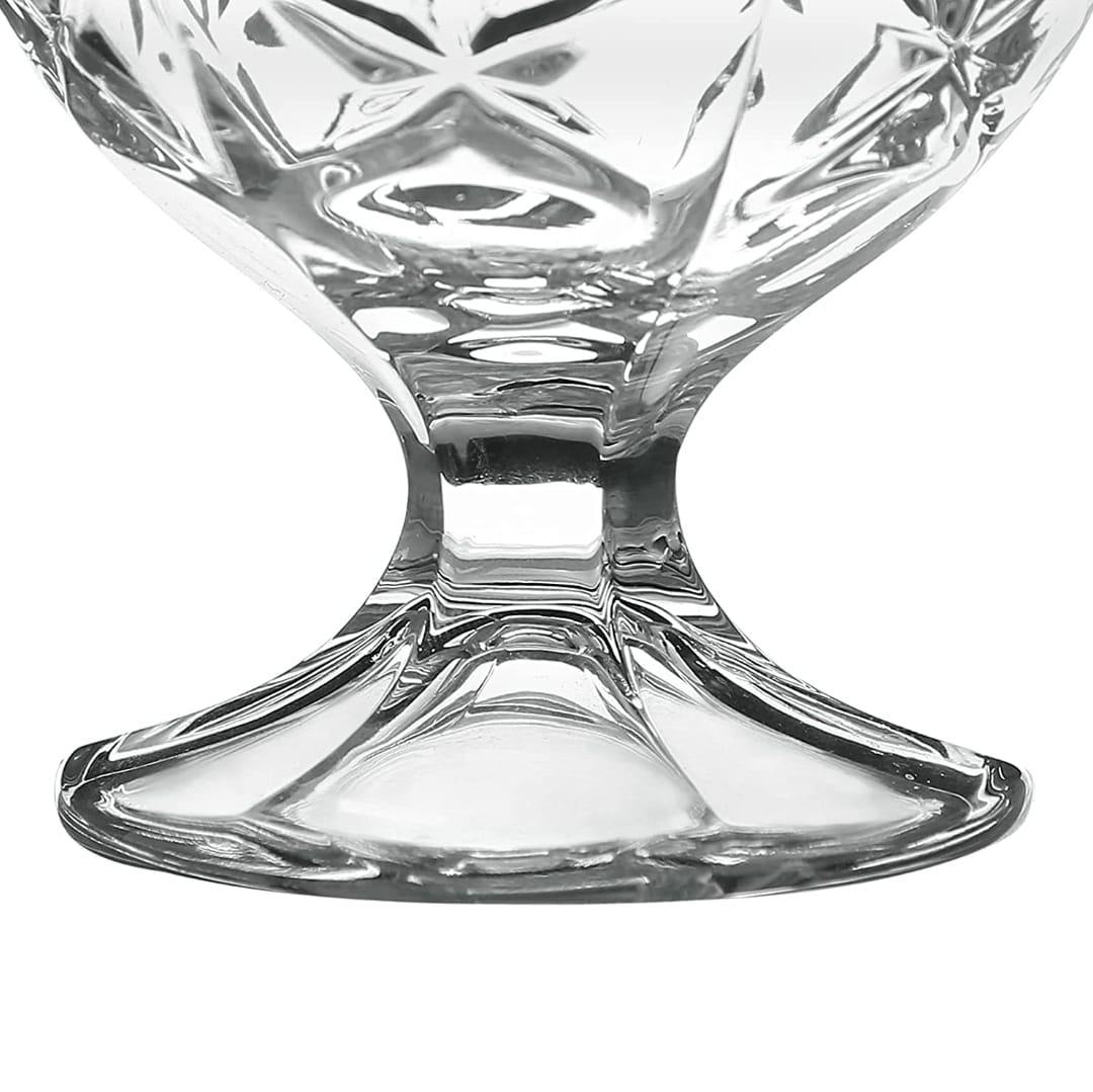 Set 6 cupe inghetata, cu picior, sticla, 300 ml