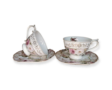 Set cești pentru cafea sau ceai, Malooki, 2 cești, 190 ml cu 2 farfurioare