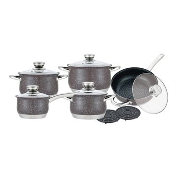 Set Cratițe Royalty Line 12 Piese din Oțel Inoxidabil Brown  Performanță și Design Elegant în Bucătăria Ta