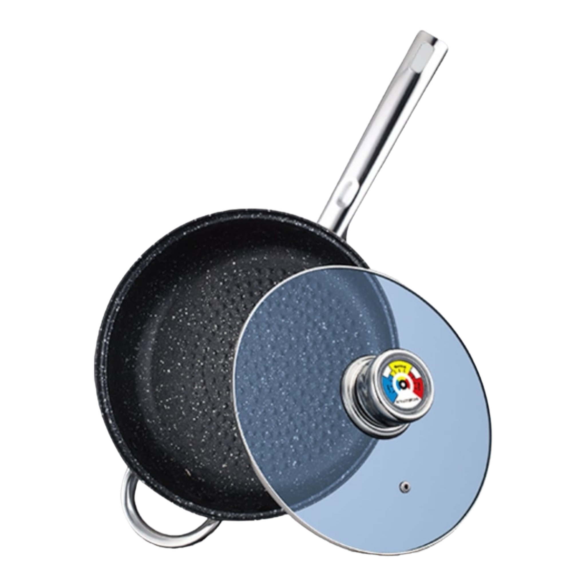 Set de cratite 18 Piese, capac din sticla termorezistenta, manere termometru, 9 straturi, Inox, RL-1801BM