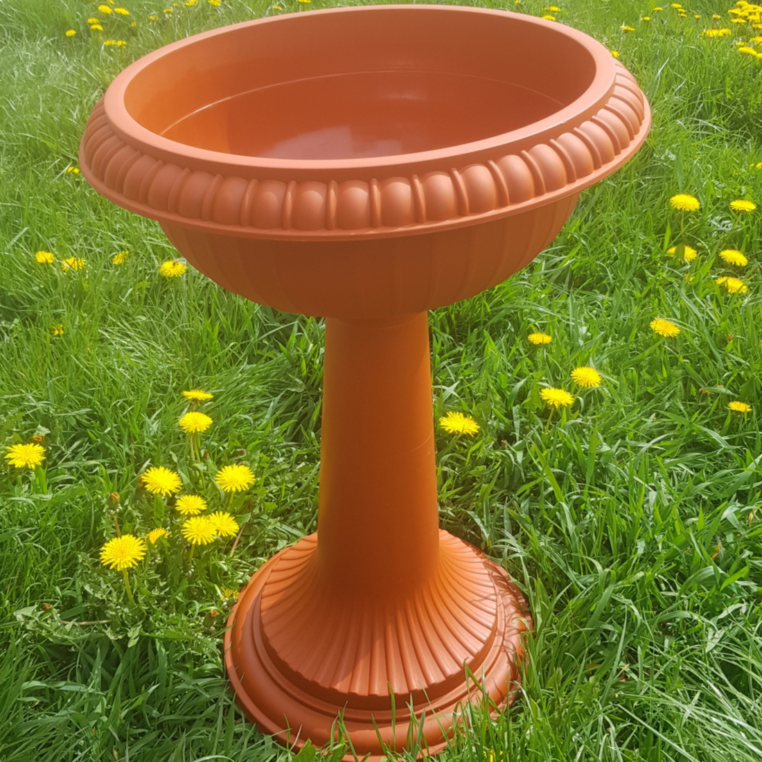 Ghiveci cu picior Amfora ND, inaltime 50 cm, diametru 26 cm, Maro