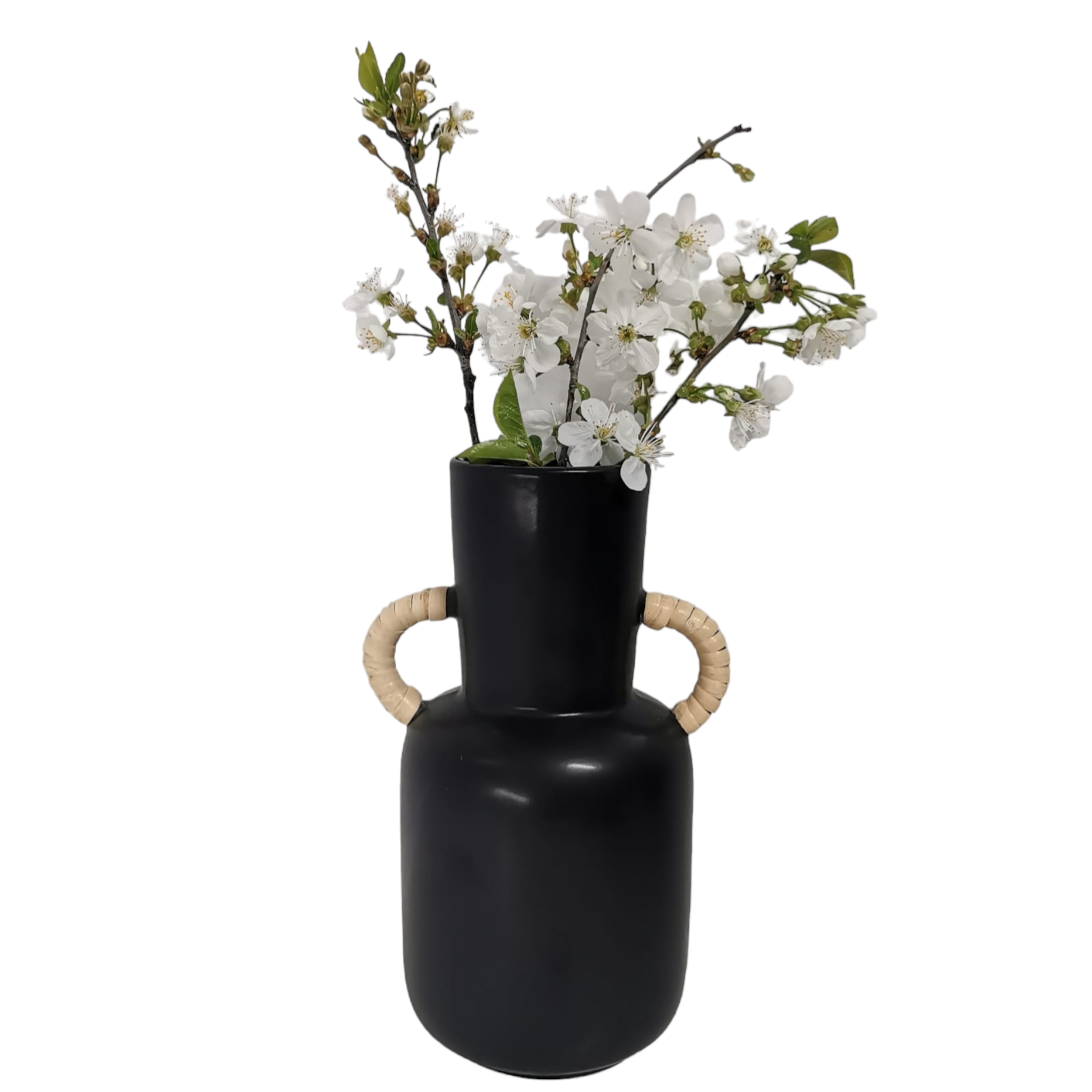 Vaza decorativa Raja, finisaj negru, 22 x 9 cm