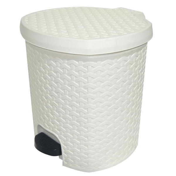Cos de gunoi cu pedala Ratan alb, 10L
