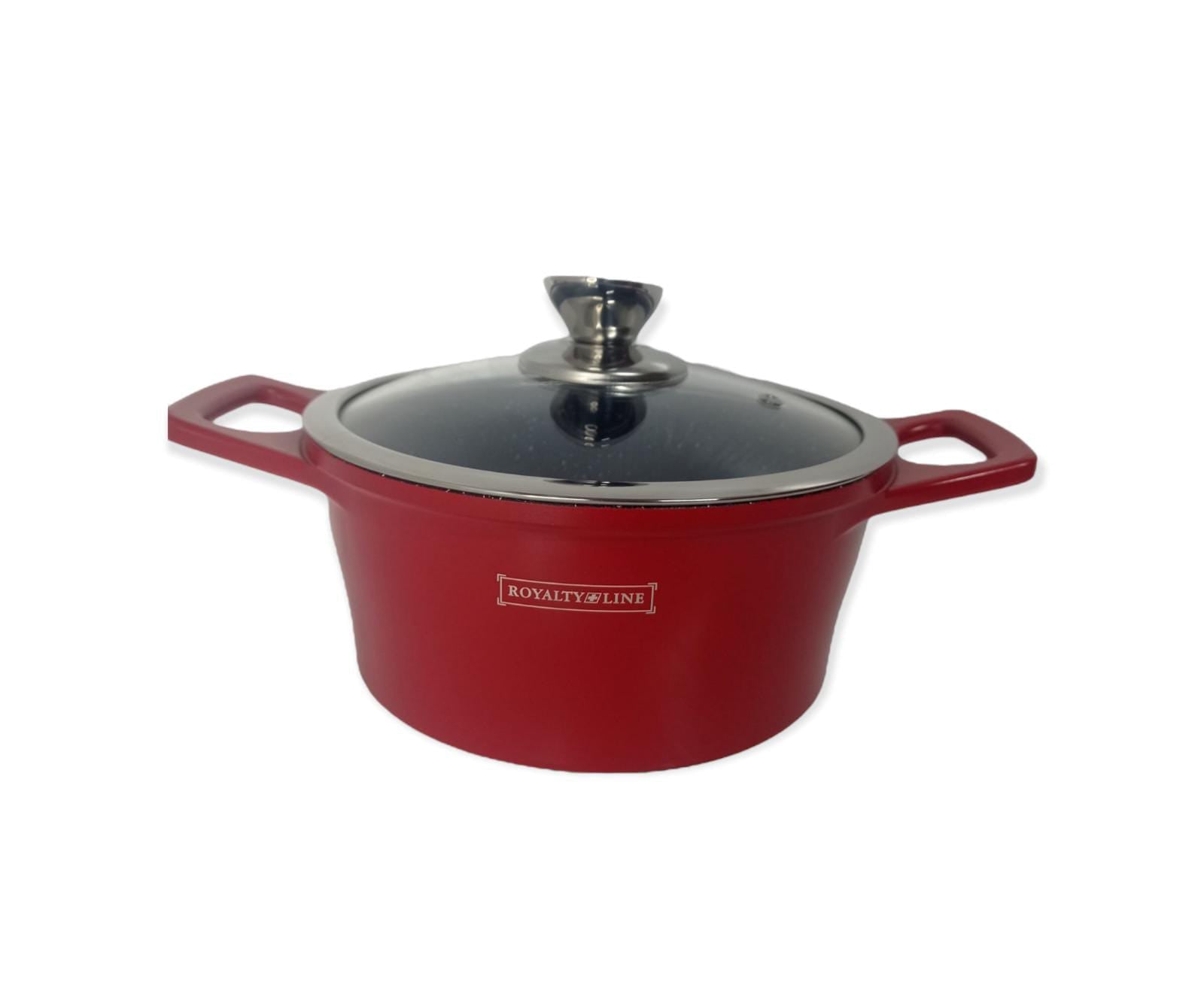 Cratita 2,5 L cu invelis de marmura, Royalty Line, Rosu