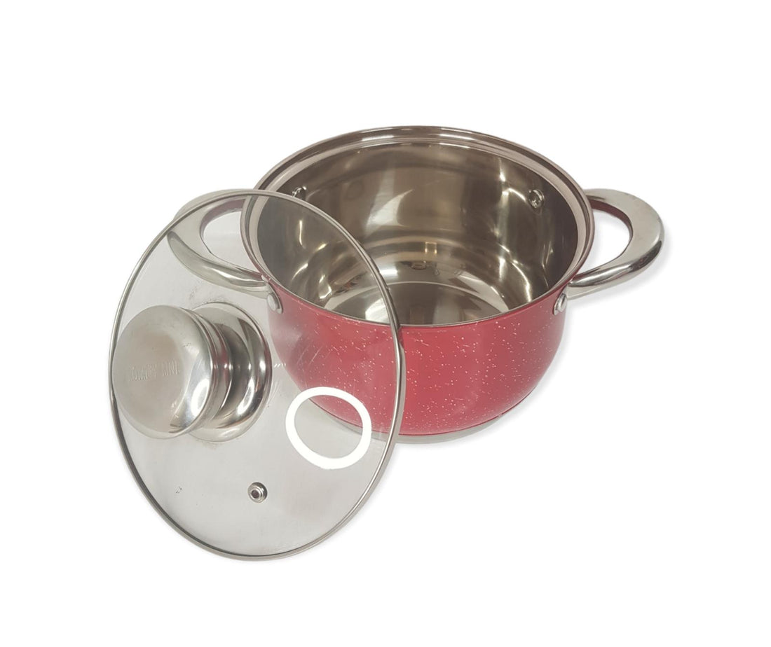 Cratita inox 2,9 Litri cu capac de sticla, Royalty Line, Red