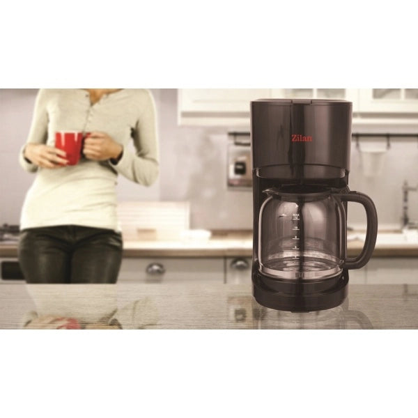 Filtru de cafea ZILAN ZLN-1457, Capacitate 1.5L (12 cesti), Plita pentru pastrarea calda a cafelei, Sistem antipicurare, putere 900W