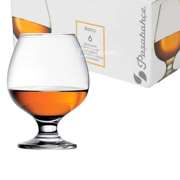 Set 6 pahare pentru cognac, Pasabahce, 385 ml