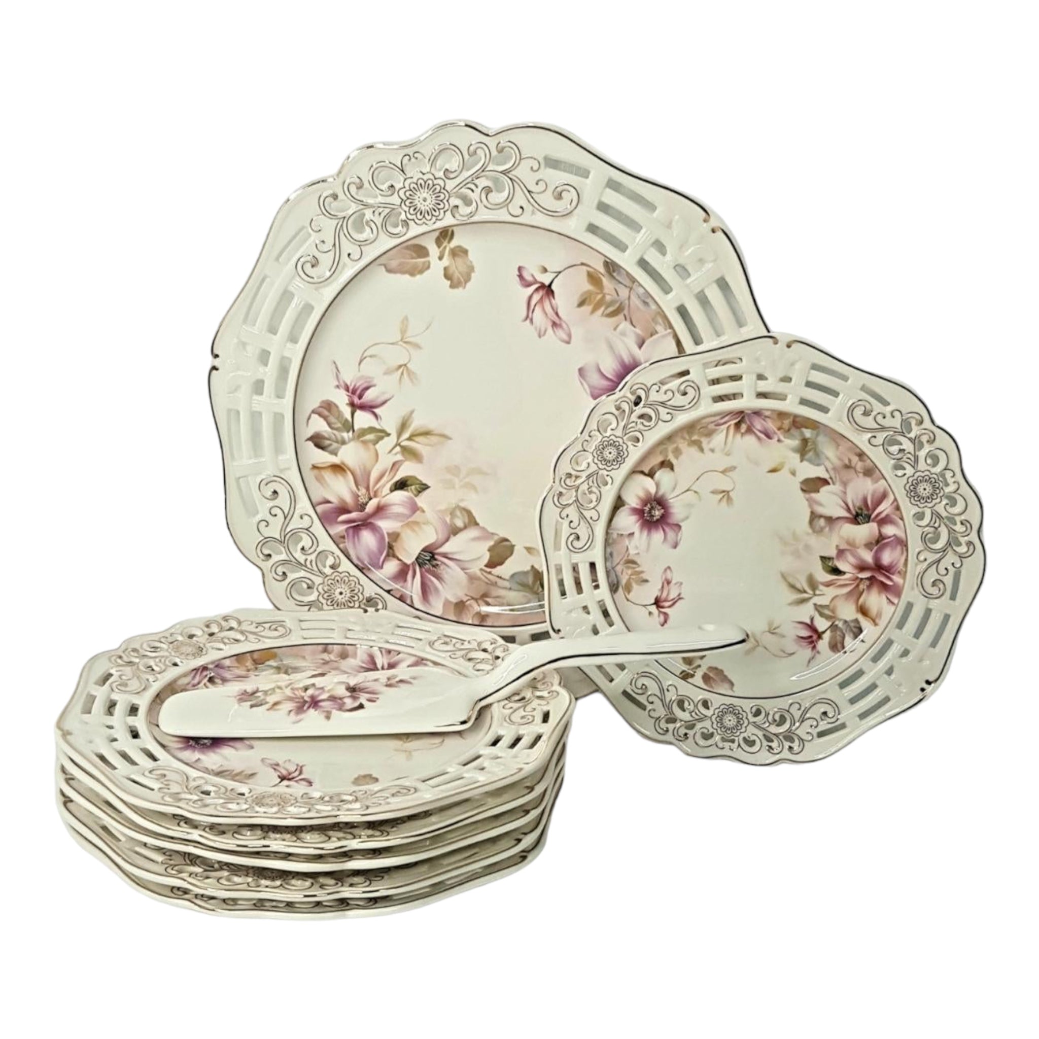 Set de tort MALOOKI, 8 piese, model rotund