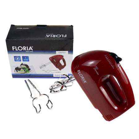 Mixer de mana Floria ZLN-7568, rosu Putere 100 W, 7 viteze, Buton eliberare accesorii