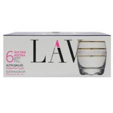 Set 6 pahare 80 ml tuica tarie Lav Adora Gold
