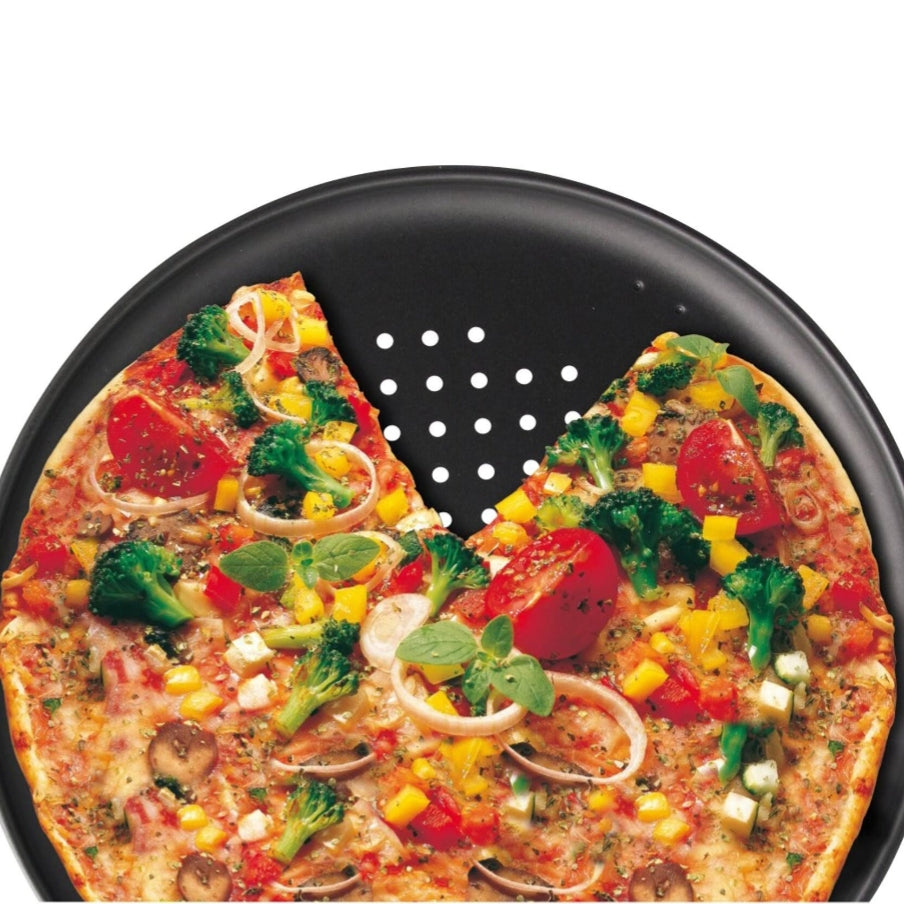 Tava de pizza perforata, 32 cm, otel carbon