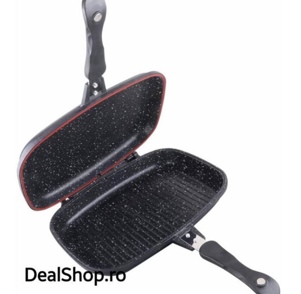 Tigaie Dubla Grill Platinum Collection,interior antiaderent, 36 cm